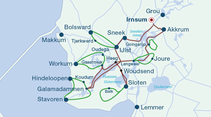 11 Städte Tour Friesland Übersichtskarte